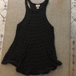 Black and white striped tank